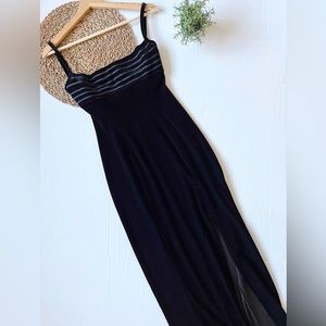 Tadashi Vintage Black Velvet Maxi Dress